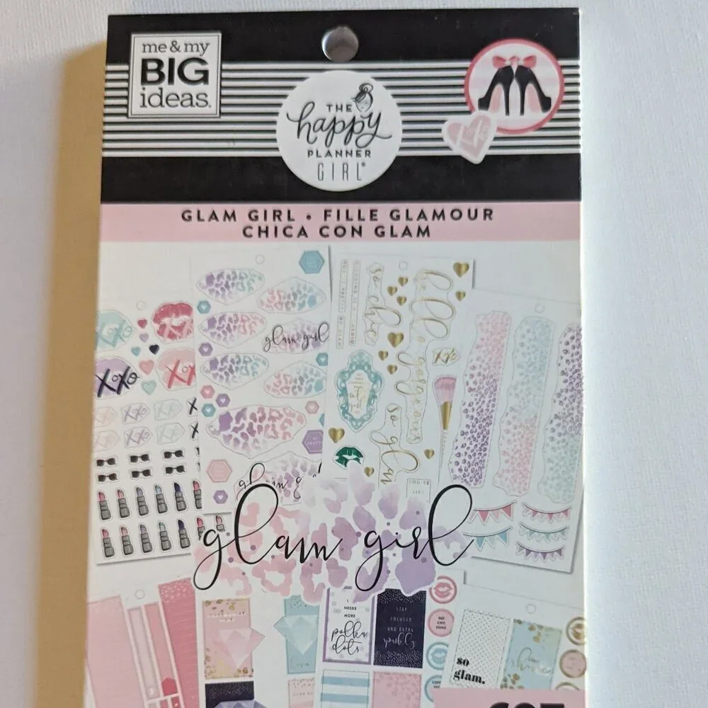 NWT 'Glam Girl' 697 pcs Happy Planner Sticker Book Classic Fashion Pink Diva NEW